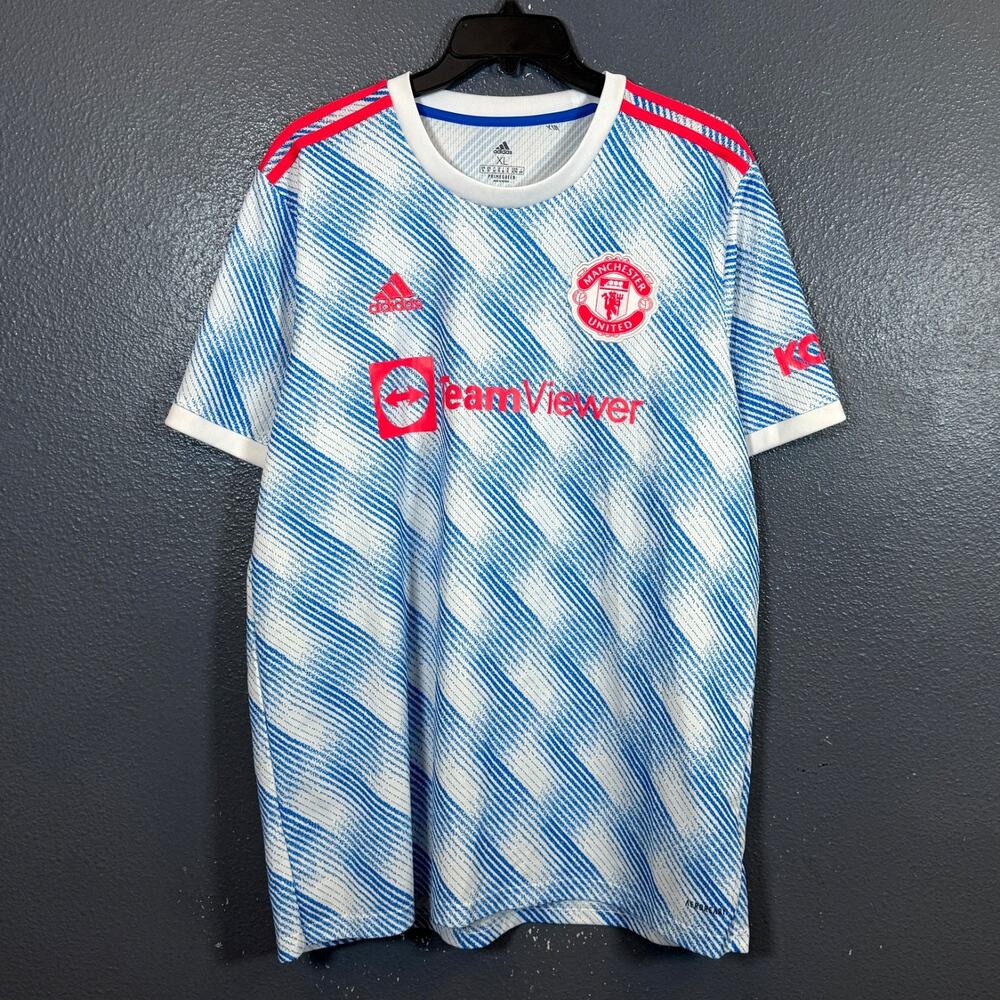 Adidas XL men’s blue Manchester United 22 Away Soccer Jersey t-shirt